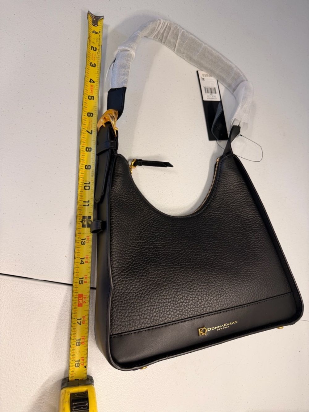 Donna Karan Cedarhurst Black Leather Hobo Bag Gold Hardware Shoulder Bag NWT - Picture 9 of 11
